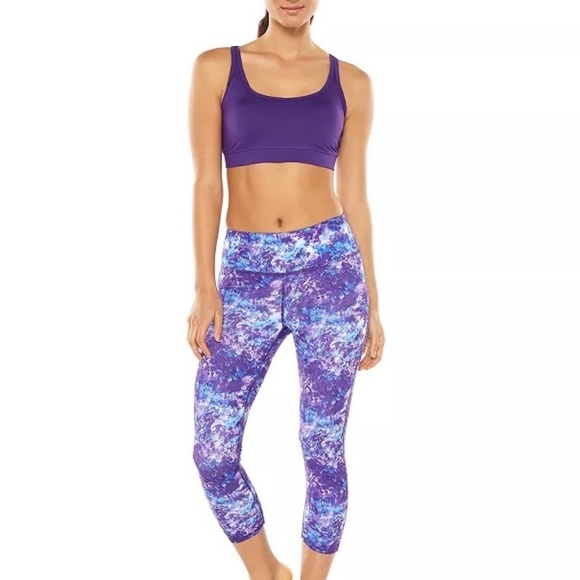 Gaiam OM YOGA MOISTURE-WICKING CAPRI Leggings Large NWT - Picture 2 of 16